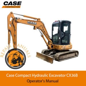 Case CX36B Excavator Operator's Manual cover featuring the model name and technical illustrations
