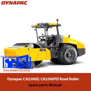 Spare parts manual for Dynapac CA2500D and CA2500PD road rollers, detailing components and maintenance instructions
