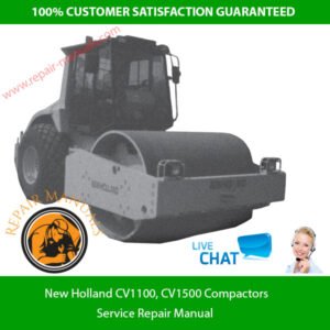 New Holland CV1100 and CV1500 compactors service repair manual, showcasing detailed diagrams and maintenance instructions