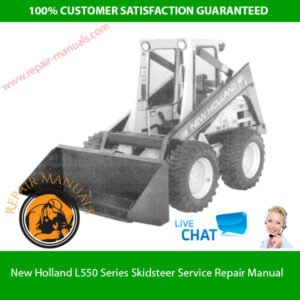 Service Repair Manual for New Holland L550 Series Skidsteer, showcasing detailed diagrams and maintenance instructions
