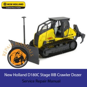 Service repair manual for New Holland D180C Dozer, showcasing detailed diagrams and maintenance instructions
