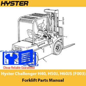 Hyster Challenger Forklift Parts Manual for models H40, H50J, and H60JS, providing essential parts information