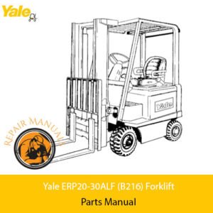 Yale ERP20-30ALF Forklift Parts Manual, showcasing the model number and essential parts details for maintenance