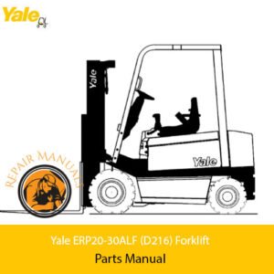 Yale ERP20-30ALF Forklift Parts Manual cover featuring detailed diagrams and parts listings for maintenance and repair