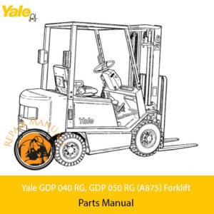 Forklift parts manual for Yale GDP 040 RG and GDP 050 RG models, detailing components and maintenance instructions