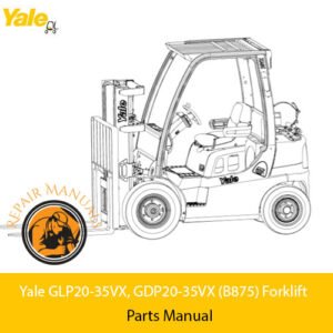 Parts manual for Yale GLP20-35VX and GDP20-35VX forklifts, detailing components and maintenance information