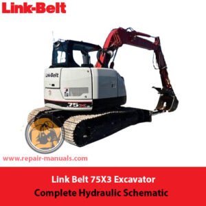 Comprehensive hydraulic diagram of the Link Belt 75X3 excavator, depicting the arrangement and function of hydraulic parts