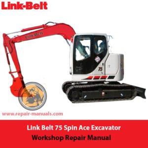 Link Belt 75 Spin Ace Excavator Operator's Manual cover featuring the title and an illustration of the excavator