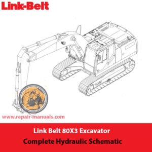 Complete hydraulic schematic for the Link Belt 80X3 Excavator, illustrating system layout and part interactions
