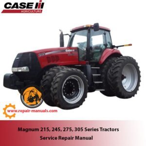 Case MX and Magnum 215, 245, 275, 305 Series tractors service repair manual cover, showcasing essential repair information