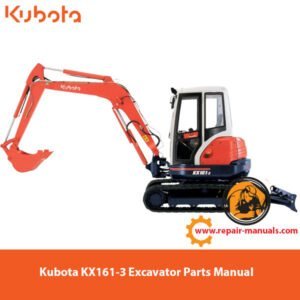 Parts manual for Kubota KX161-3 excavator, detailing components and assembly instructions for maintenance and repair