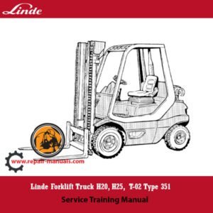Service training manual cover for Linde H20 and H25 Forklift Trucks, detailing maintenance and operational procedures