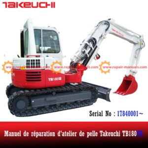 akeuchi TB180FR excavator workshop manual, providing detailed instructions for repairs and maintenance tasks