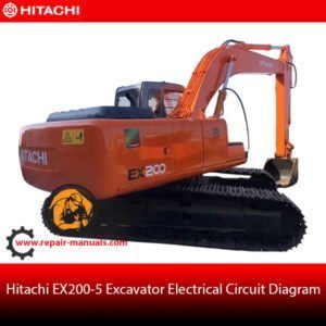 Electrical circuit diagrams for the Hitachi EX200-5 excavator, detailing wiring and connections for maintenance and repair