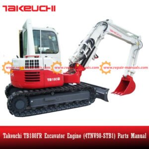 Illustrated parts manual for the Takeuchi TB180FR Excavator Engine (4TNV98-STB1) with detailed component descriptions