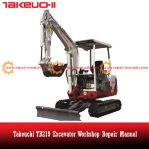 Takeuchi TB228 Excavator Workshop Repair Manual, displaying the model name and detailed illustrations for repair procedures