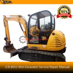 JCB 8052 Mini Excavator Service Repair Manual showcasing technical illustrations and essential service details