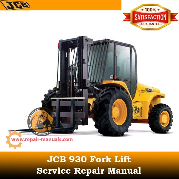 JCB 930 Forklift Service Repair Manual cover featuring the model and technical illustrations for maintenance guidance