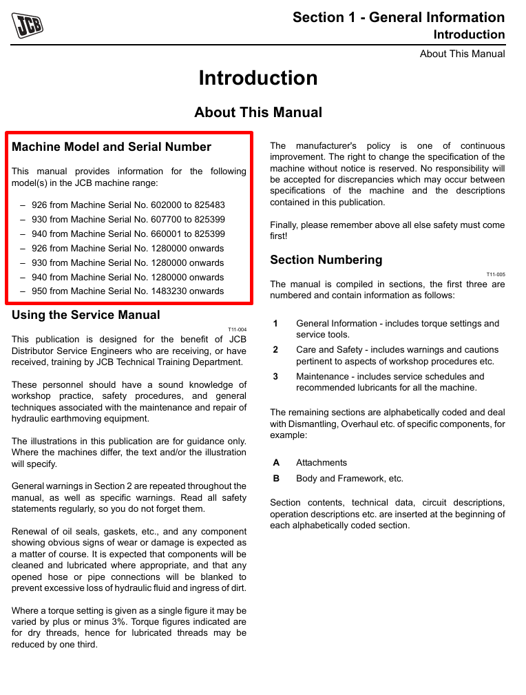 Detailed repair manual for JCB 940 forklift, including service procedures and troubleshooting