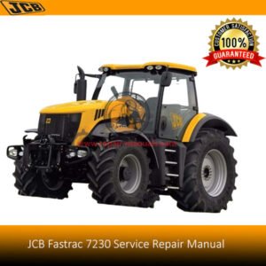 JCB Fastrac 7230 Service Repair Manual cover featuring the model and technical illustrations for maintenance guidance