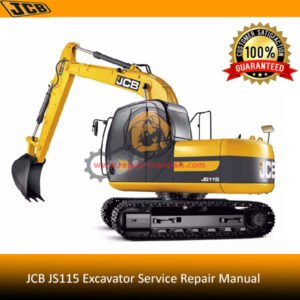 JCB JS115 Excavator Service Repair Manual, showcasing the model and key service instructions for effective maintenance