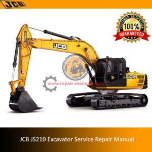 JCB JS210 Excavator Service Repair Manual cover featuring the model and essential maintenance information