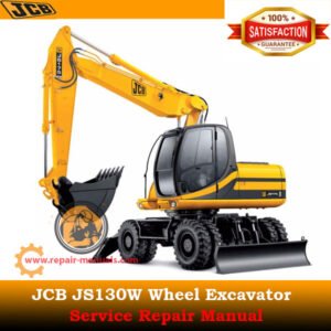 Service Repair Manual for JCB JS130W Wheel Excavator, showcasing detailed diagrams and maintenance instructions