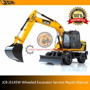 Service Repair Manual for JCB JS145W Wheeled Excavator, showcasing detailed diagrams and maintenance instructions