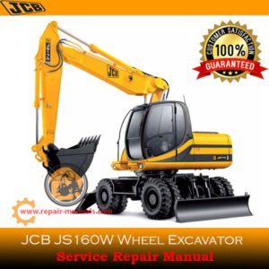 Service Repair Manual for JCB JS160W Wheel Excavator, showcasing detailed diagrams and maintenance instructions