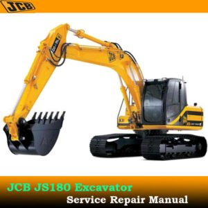 JCB JS180 Excavator Service Repair Manual, showcasing the model and key service instructions for effective maintenance