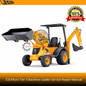 Cover of the JCB MINI Tier 3 Backhoe Loader Service Repair Manual, showcasing the title and model details