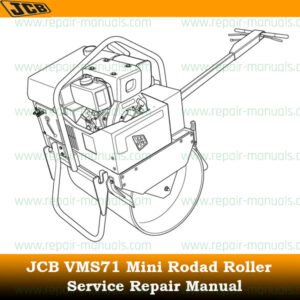 JCB VMS71 Mini Road Roller Service Repair Manual, displaying the title and relevant technical graphics for maintenance guidance