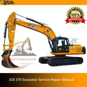 JCB 370 Excavator Service Repair Manual cover featuring the model and essential maintenance information