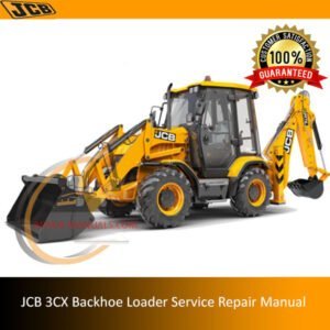 JCB 3CX Backhoe Loader Service Repair Manual cover featuring the model and technical illustrations for maintenance guidance