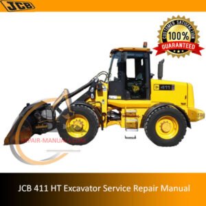 JCB 411 HT Wheel Loader Service Repair Manual, displaying the loader with technical graphics for maintenance guidance