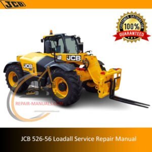 JCB 526-56 Loadall Service Repair Manual cover featuring the model and technical illustrations for maintenance guidance