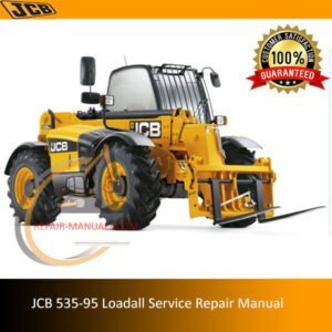 JCB 535-95 Loadall Service Repair Manual cover featuring the model and technical illustrations for maintenance guidance