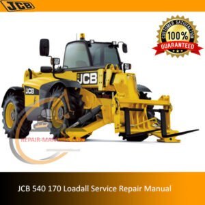 JCB 540 170 Loadall Service Repair Manual cover featuring the model and technical illustrations for maintenance guidance
