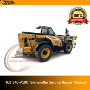 JCB 540-V180 Telehandler Service Repair Manual cover featuring the model and technical illustrations
