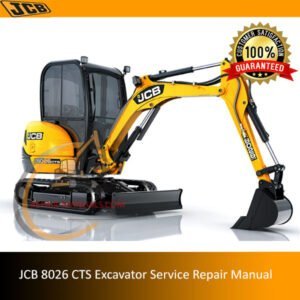 Service Repair Manual for JCB 8026 CTS Excavator, showcasing detailed diagrams and maintenance instructions