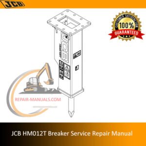 JCB HM012T Hydraulic Breaker Service Repair Manual cover featuring the title and technical illustrations