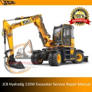 Service Repair Manual for JCB Hydradig 110W Wheeled Excavator, showcasing detailed diagrams and maintenance instructions