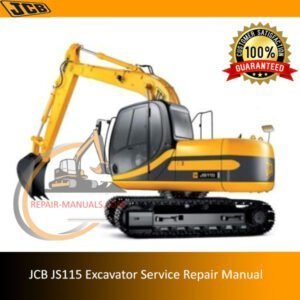 JCB JS115 Excavator Service Repair Manual, showcasing the title and key service guidelines for maintenance and repairs