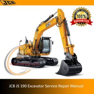JCB JS 190 Excavator Service Repair Manual cover featuring the model and essential maintenance information