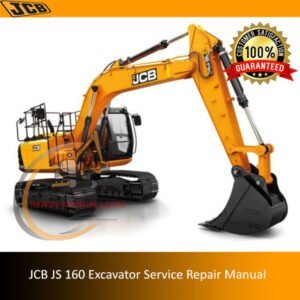 JCB JS160 Excavator Service Repair Manual cover featuring the model and essential maintenance information