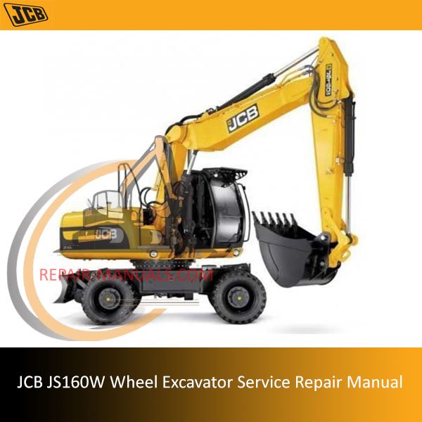Service Repair Manual for JCB JS160W Wheel Excavator, showcasing detailed diagrams and maintenance instructions