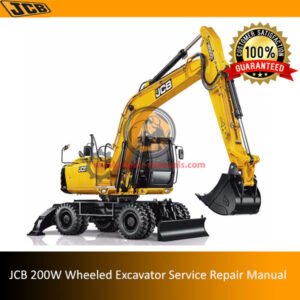 Service Repair Manual for JCB 200W Wheeled Excavator, showcasing detailed diagrams and maintenance instructions