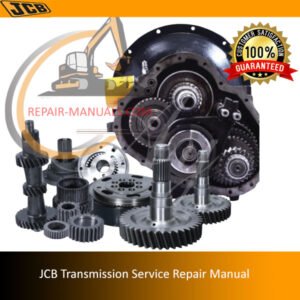 JCB Transmission Service Repair Manual cover featuring technical illustrations and detailed service instructions