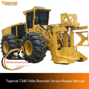 Service repair manual for Tigercat 724E Feller Buncher, displaying diagrams and maintenance instructions