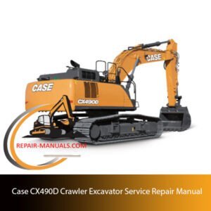 Service Repair Manual for Case CX490D Crawler Excavator, showcasing detailed diagrams and instructions